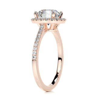 2.0ct Round Cut Halo Moissanite Diamond Engagement Ring