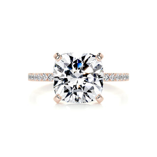 4.2ct Cushion Cut Pave Moissanite Diamond Engagement Ring