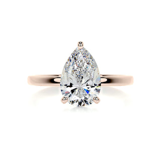 1.5ct Pear Cut Solitaire Moissanite Diamond Engagement Ring