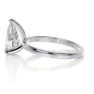 1.5ct Pear Cut Solitaire Moissanite Diamond Engagement Ring