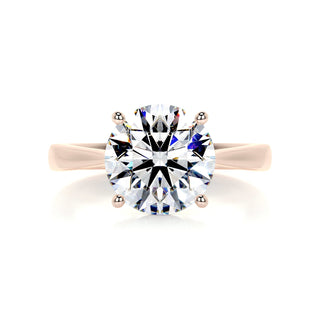 2.5ct Round Cut Solitaire Moissanite Diamond Engagement Ring