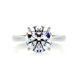 2.5ct Round Cut Solitaire Moissanite Diamond Engagement Ring