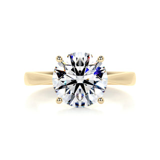 2.5ct Round Cut Solitaire Moissanite Diamond Engagement Ring