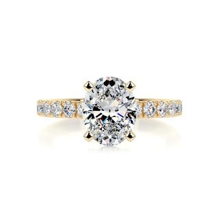 2.15ct Oval Cut Pave Moissanite Diamond Engagement Ring