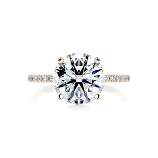 3.12ct Round Cut Pave Moissanite Diamond Engagement Ring