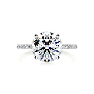 3.12ct Round Cut Pave Moissanite Diamond Engagement Ring