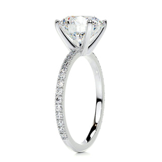 3.12ct Round Cut Pave Moissanite Diamond Engagement Ring