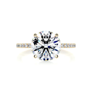 3.12ct Round Cut Pave Moissanite Diamond Engagement Ring