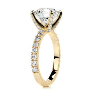 3.12ct Round Cut Pave Moissanite Diamond Engagement Ring