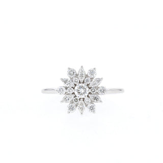 0.1CT Round Moissanite Diamond Cluster Engagement Ring