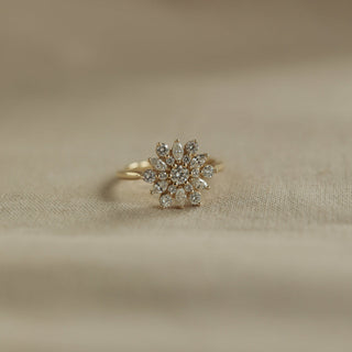 0.1CT Round Moissanite Diamond Cluster Engagement Ring