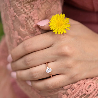 1.33CT Oval Cut Solitaire Moissanite Diamond Engagement Ring