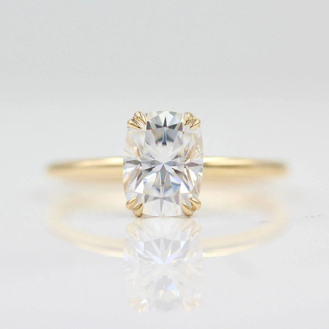 1.22CT Elongated Cushion Solitaire Moissanite Diamond Engagement Ring