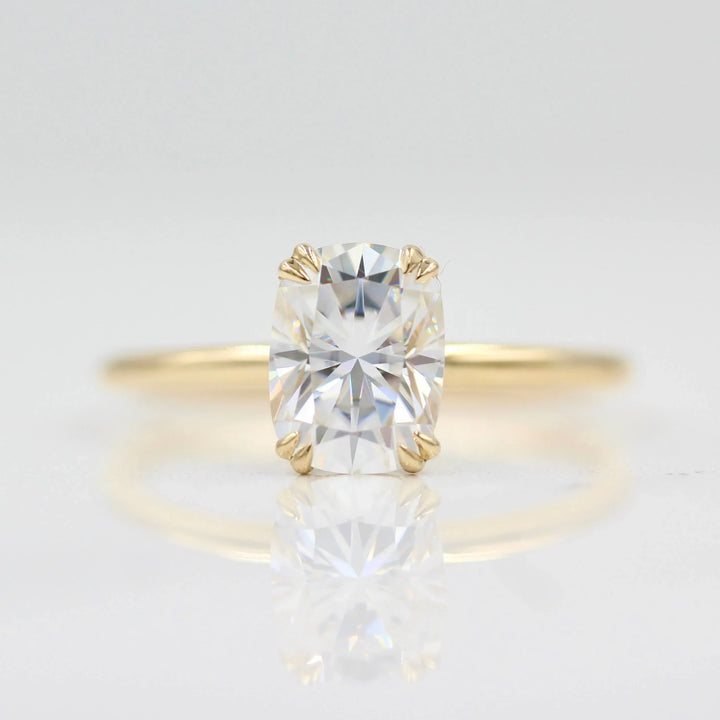 1.22CT Elongated Cushion Solitaire Moissanite Diamond Engagement Ring