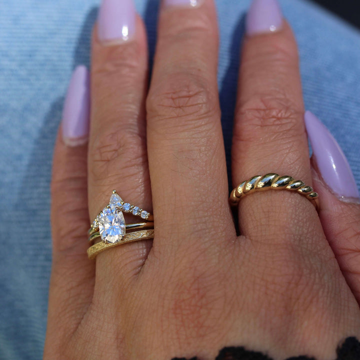 1.22CT Elongated Cushion Solitaire Moissanite Diamond Engagement Ring