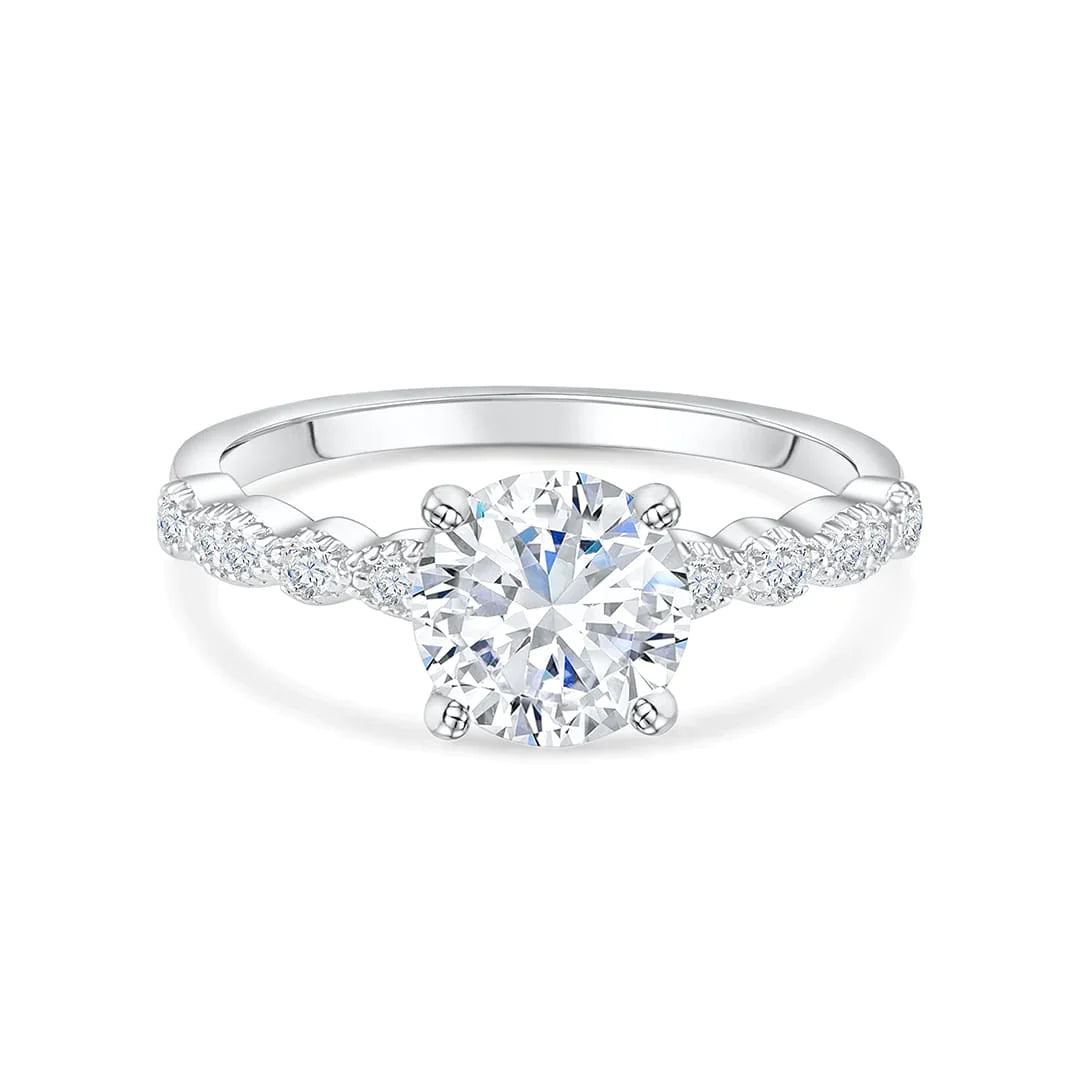 1.80CT Round Cut Solitaire Moissanite Diamond Engagement Ring