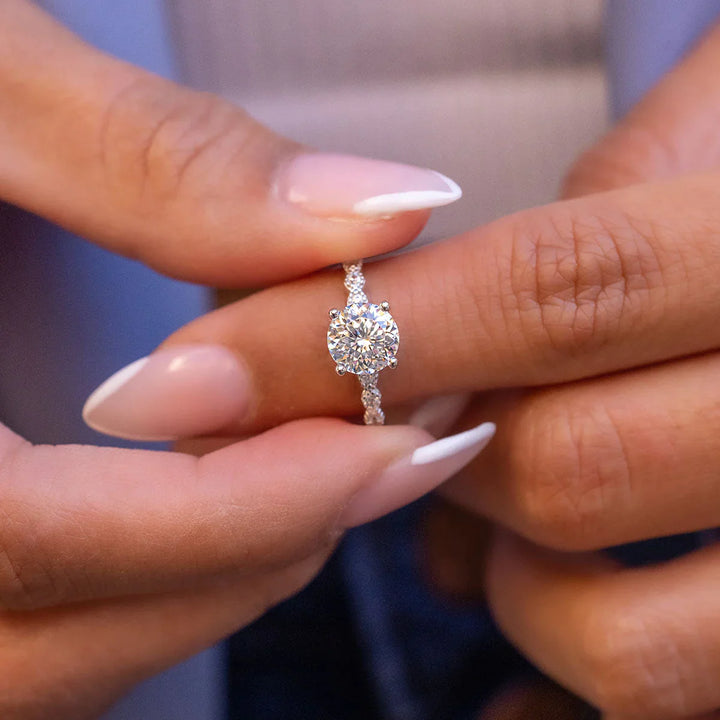 1.80CT Round Cut Solitaire Moissanite Diamond Engagement Ring