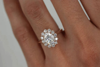 1.91 CT Oval Cut Halo Moissanite Diamond Engagement Ring