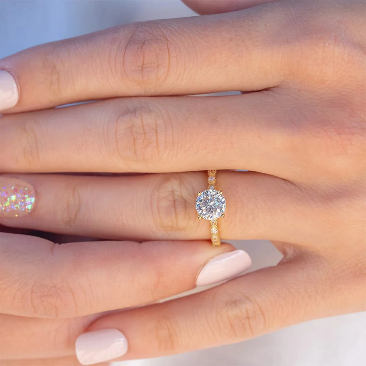 1.80CT Round Cut Solitaire Moissanite Diamond Engagement Ring