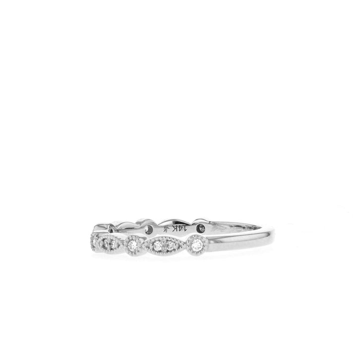 0.1ct Round Brilliant Cut Open Gallary Moissanite Diamond Wedding Band