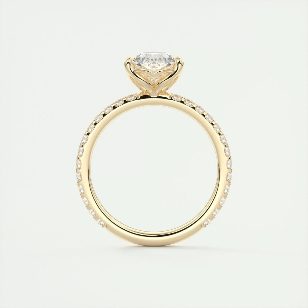 2ct Pear F - VS1 Diamond Pave Engagement Ring - Doozy Diamonds