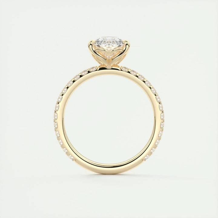 2ct Pear F - VS1 Diamond Pave Engagement Ring - Doozy Diamonds