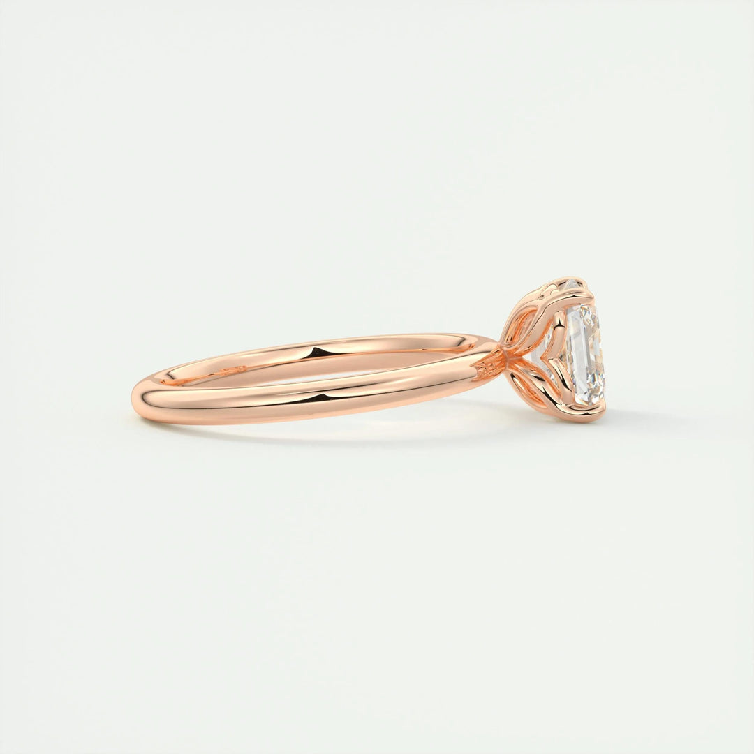 2ct Asscher F- VS1 Diamond Solitaire Lab Grown Engagement Ring