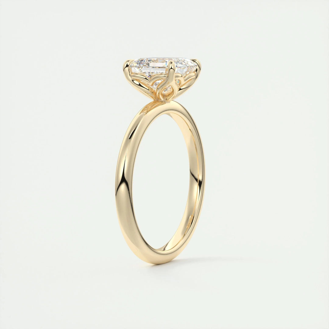2ct Asscher F- VS1 Diamond Solitaire Lab Grown Engagement Ring