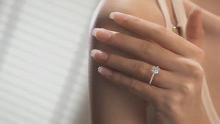 1.5ct Cushion Cut Hidden Halo Moissanite Diamond Engagement Ring