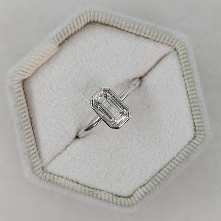bezel set engagement ring, bezel diamond ring, bezel solitaire ring, emerald bezel ring, modern engagement ring, minimalist engagement ring, contemporary engagement ring, designer engagement ring