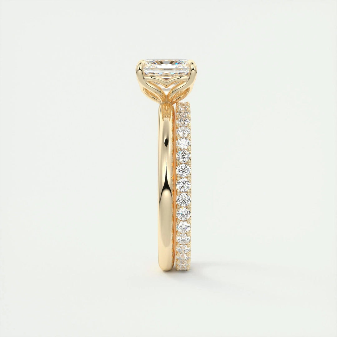2ct Asscher F- VS1 Diamond Solitaire Lab Grown Engagement Ring