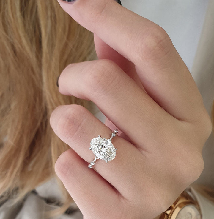 bridal diamond ring, proposal diamond ring, anniversary diamond ring, fine diamond jewelry, elegant diamond ring, premium diamond ring, handcrafted diamond ring, elongated diamond ring,