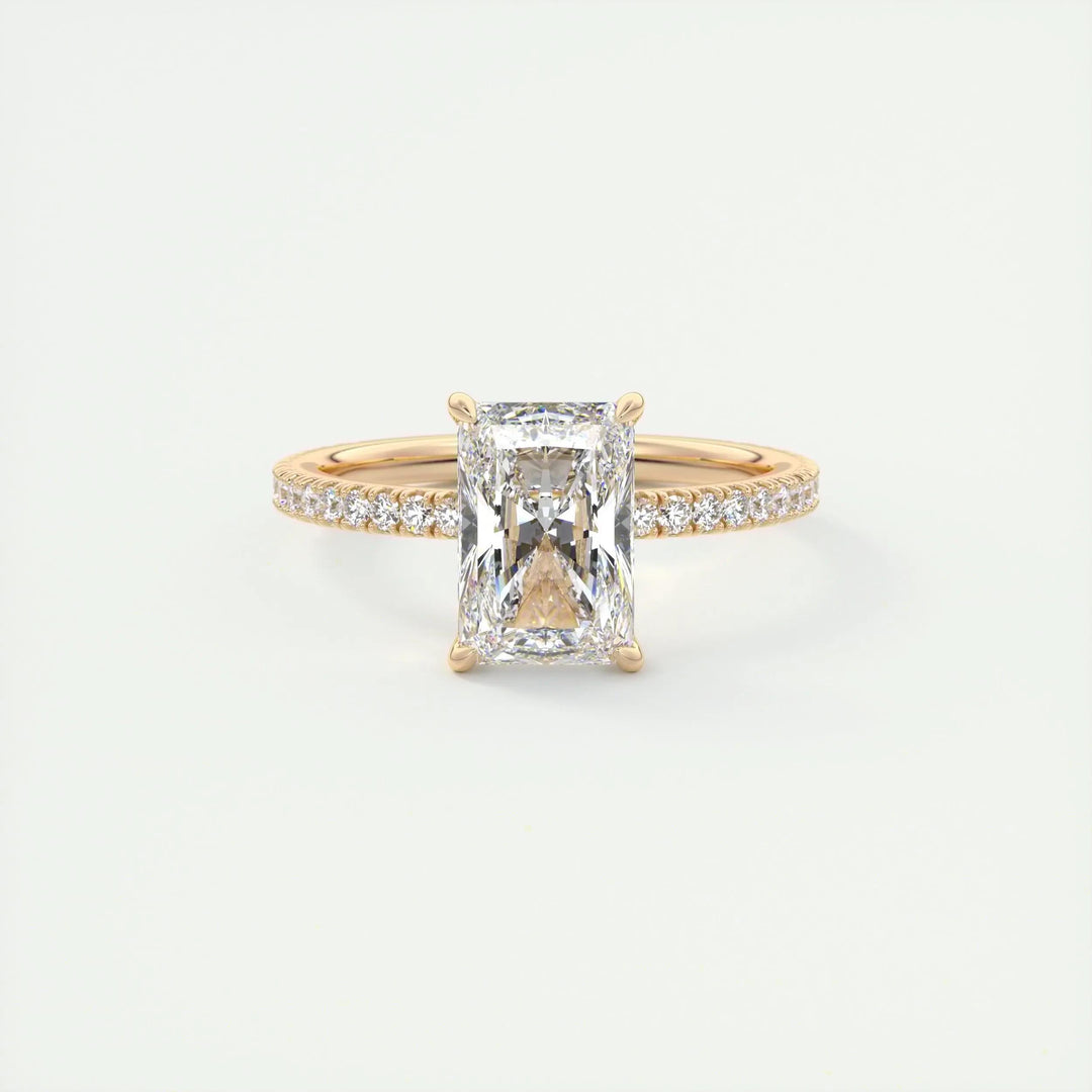 2ct Radiant F - VS1 Lag Grown Diamond Pave Engagement Ring - Doozy Diamonds