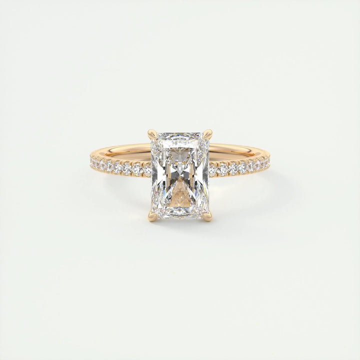 2ct Radiant F - VS1 Lag Grown Diamond Pave Engagement Ring - Doozy Diamonds