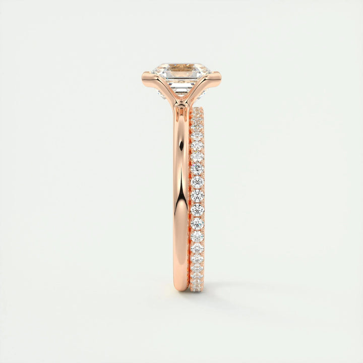 2ct Asscher Shaped F- VS1 Lab Grown Diamond Solitaire Engagement Ring