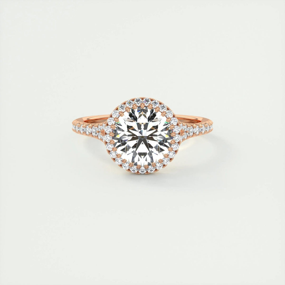 2ct Round Cut Halo F - VS1 Lab Grown Diamond Engagement Ring - Doozy Diamonds