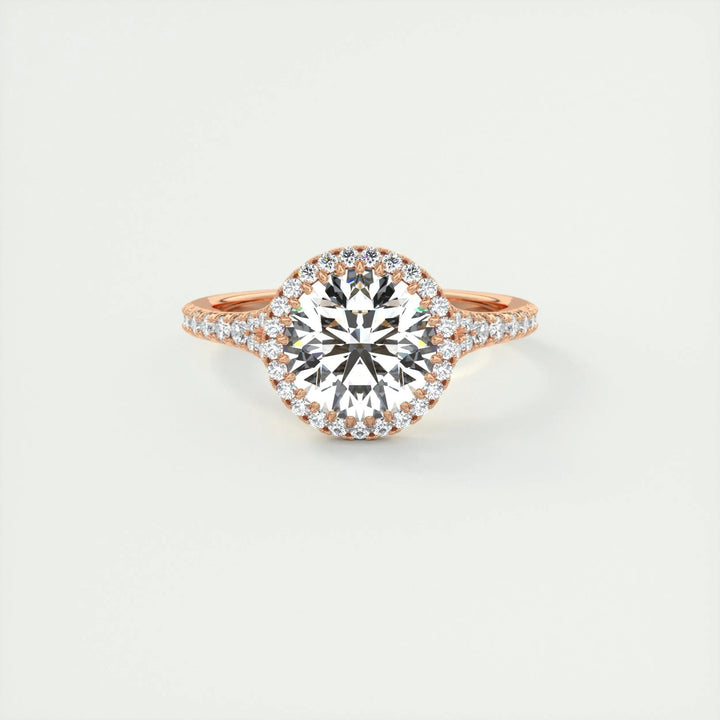 2ct Round Cut Halo F - VS1 Lab Grown Diamond Engagement Ring - Doozy Diamonds
