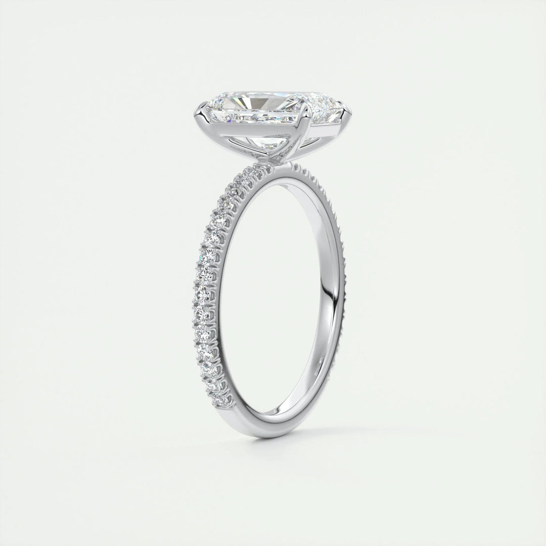 2ct Radiant F - VS1 Lag Grown Diamond Pave Engagement Ring - Doozy Diamonds