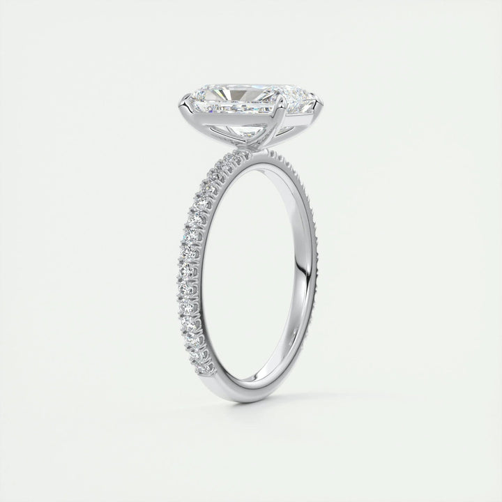 2ct Radiant F - VS1 Lag Grown Diamond Pave Engagement Ring - Doozy Diamonds