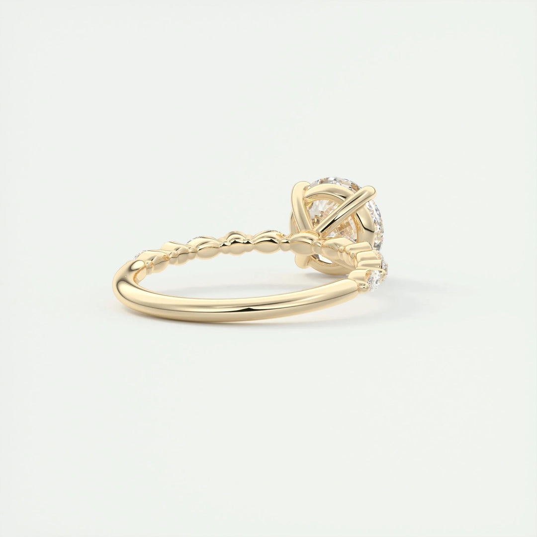 2ct Round F - VS1 Lab Grown Diamond Pave Engagement Ring - Doozy Diamonds