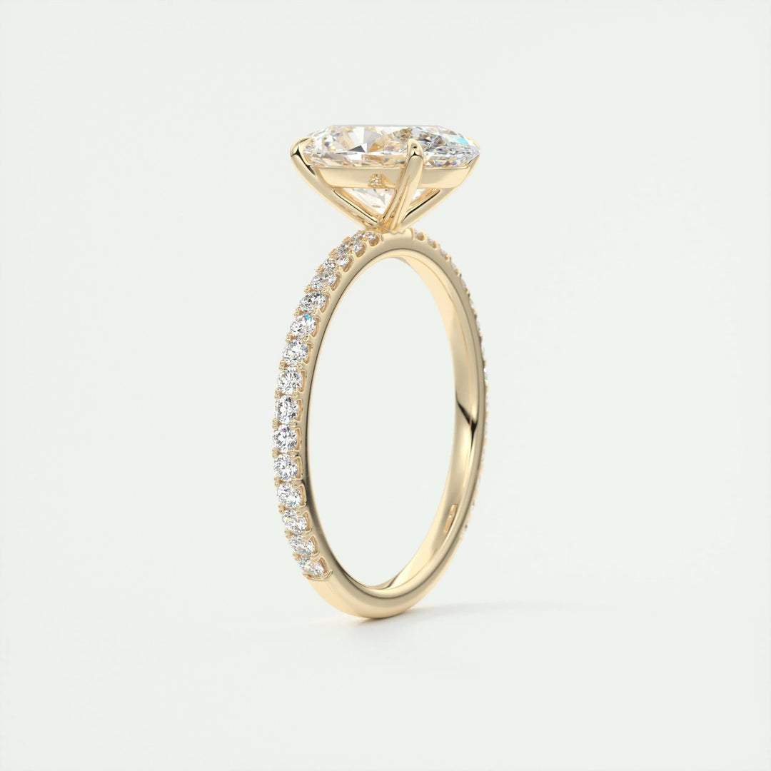2ct Oval F - VS1 Lab Grown Diamond Pave Engagement Ring - Doozy Diamonds