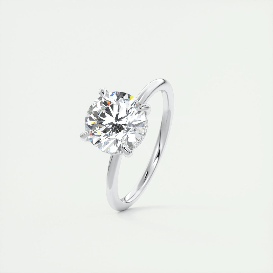 2ct Round F - VS1 Lab Grown Diamond Hidden Halo Engagement Ring - Doozy Diamonds