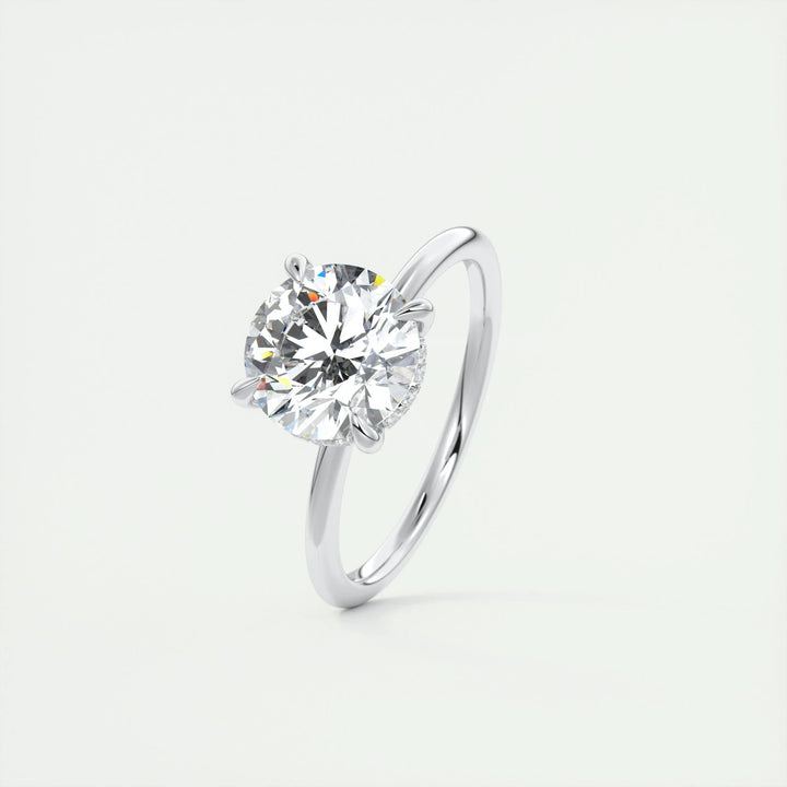 2ct Round F - VS1 Lab Grown Diamond Hidden Halo Engagement Ring - Doozy Diamonds