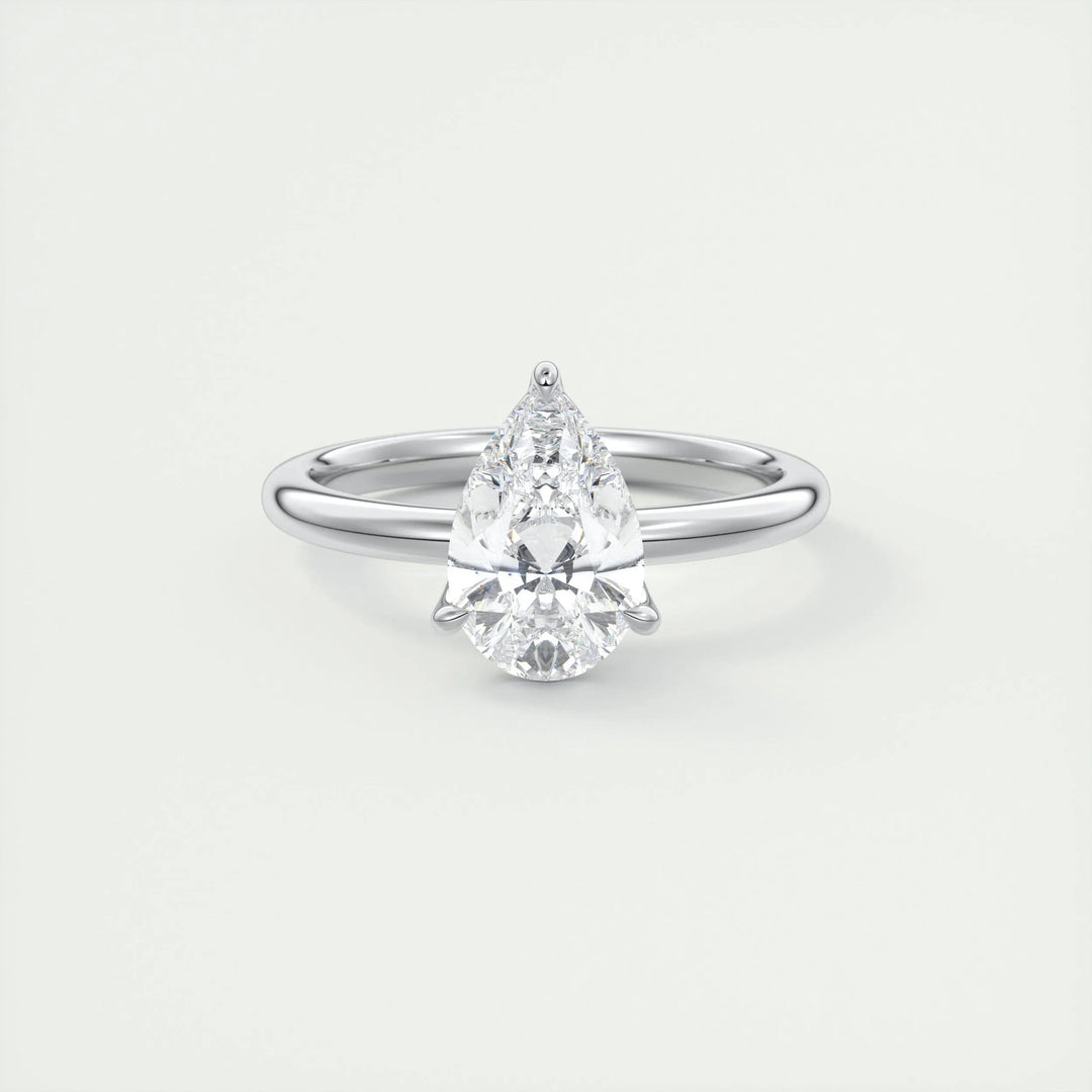 2ct Pear F - VS1 Diamond Solitaire Engagement Ring - Doozy Diamonds