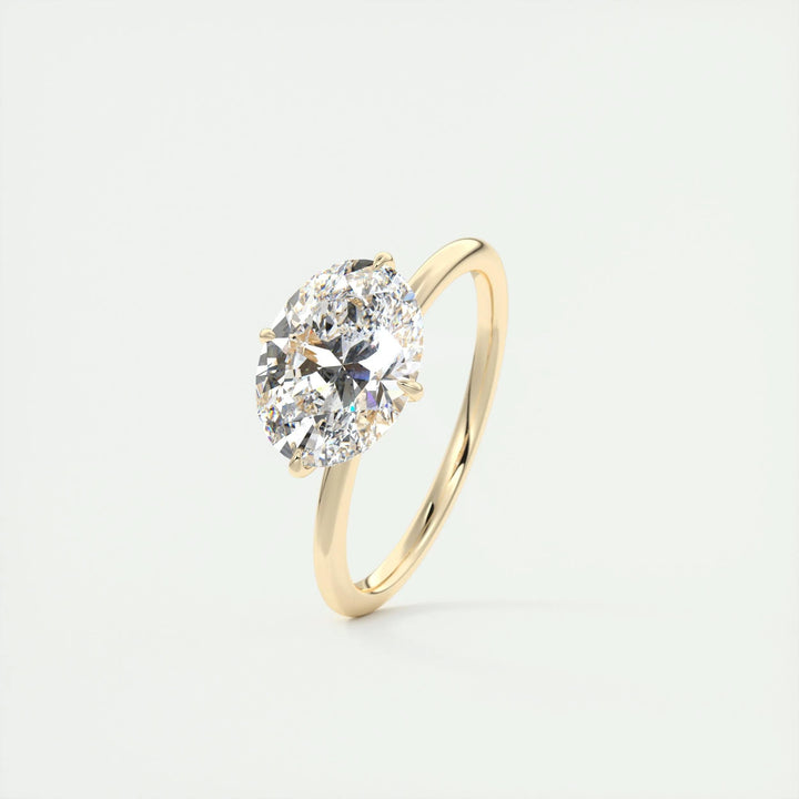 2ct Oval Hidden Halo F - VS1 Lab Grown Diamond Engagement Ring - Doozy Diamonds