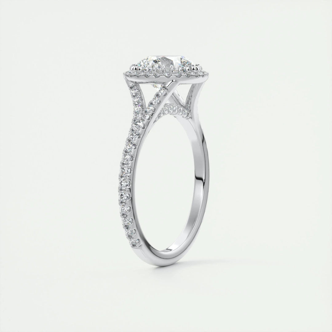 2ct Round Cut Halo F - VS1 Lab Grown Diamond Engagement Ring - Doozy Diamonds