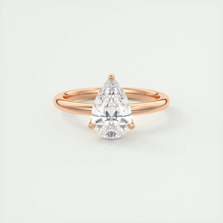 2ct Pear F - VS1 Diamond Solitaire Engagement Ring - Doozy Diamonds