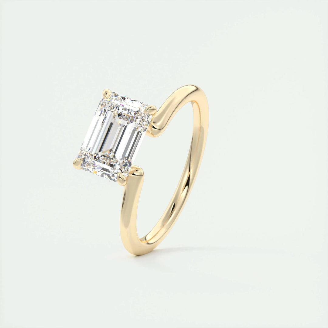 2ct Emerald Cut F - VS1 Lab Grown Diamond Solitaire Engagement Ring - Doozy Diamonds