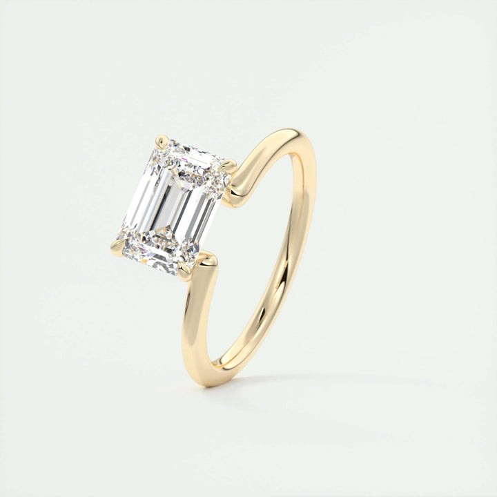 2ct Emerald Cut F - VS1 Lab Grown Diamond Solitaire Engagement Ring - Doozy Diamonds