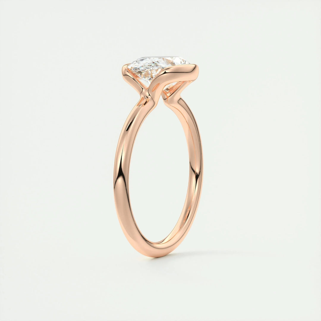 2ct Oval Cut Unique Bezel Lab Grown Diamond Solitaire Engagement Ring - Doozy Diamonds